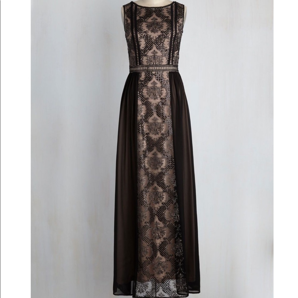 Modcloth Soieblu Black & Nude Sequin Dress